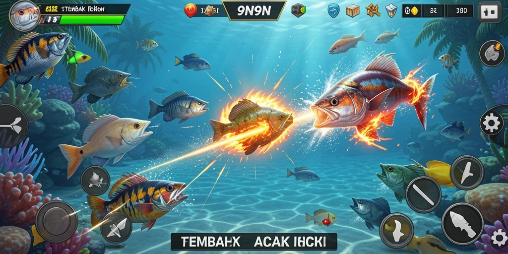 Gameplay menarik dari 9N9N saat menembak ikan.
