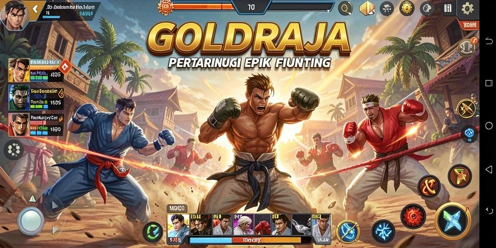 Tampilan menarik dari gameplay Fighting di GOLDRAJA.