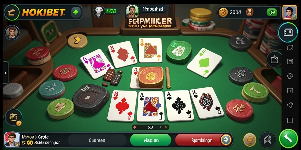 Screenshot gameplay Gaple di HOKIBET dengan antarmuka menarik.