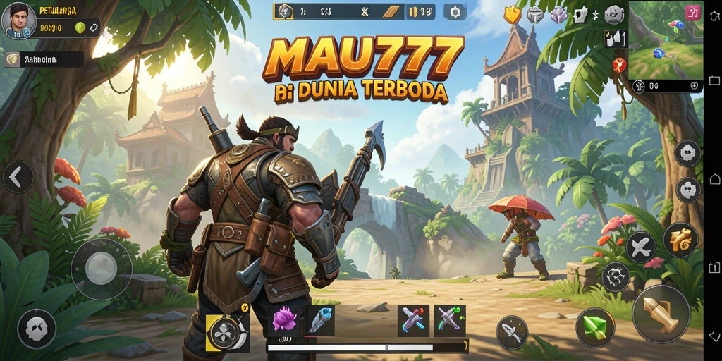 Screenshot menampilkan aksi petualangan di dunia terbuka MAU777.