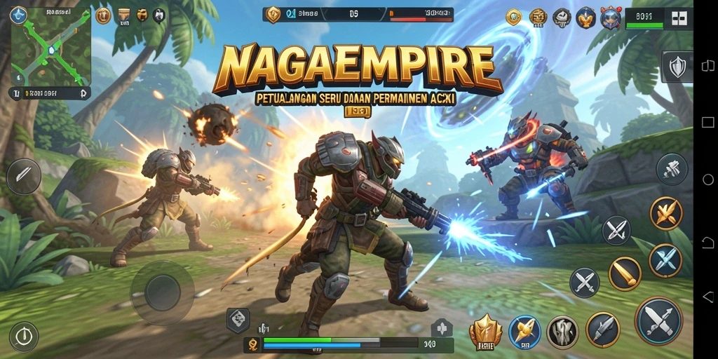 Screenshot menampilkan aksi seru dalam permainan NAGAEMPIRE.