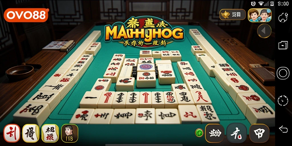 Tampilan gameplay OVO88 yang menampilkan keseruan permainan Mahjong.