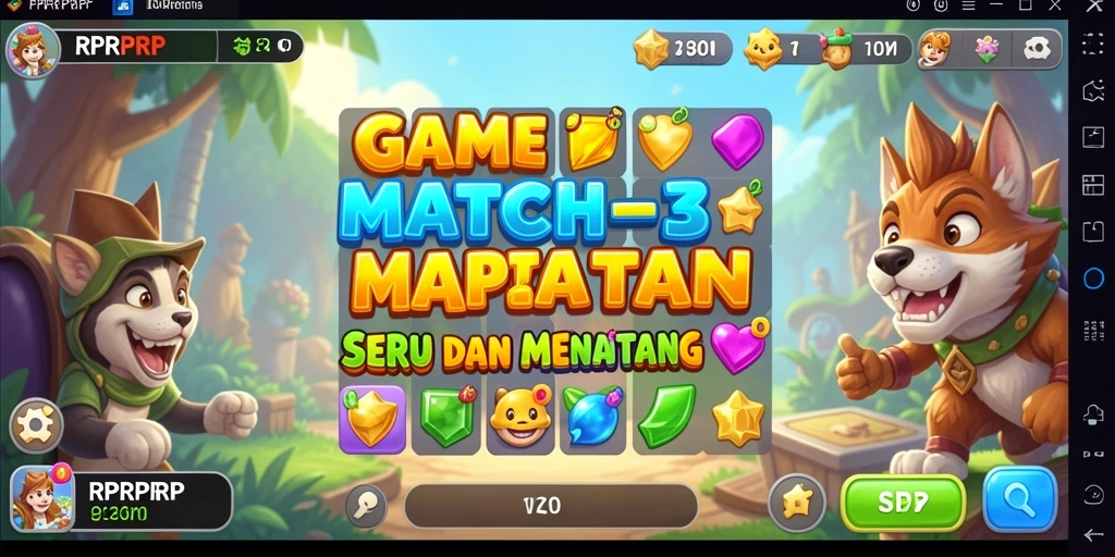 Tampilan gameplay RPRPRP yang menarik dan penuh warna.