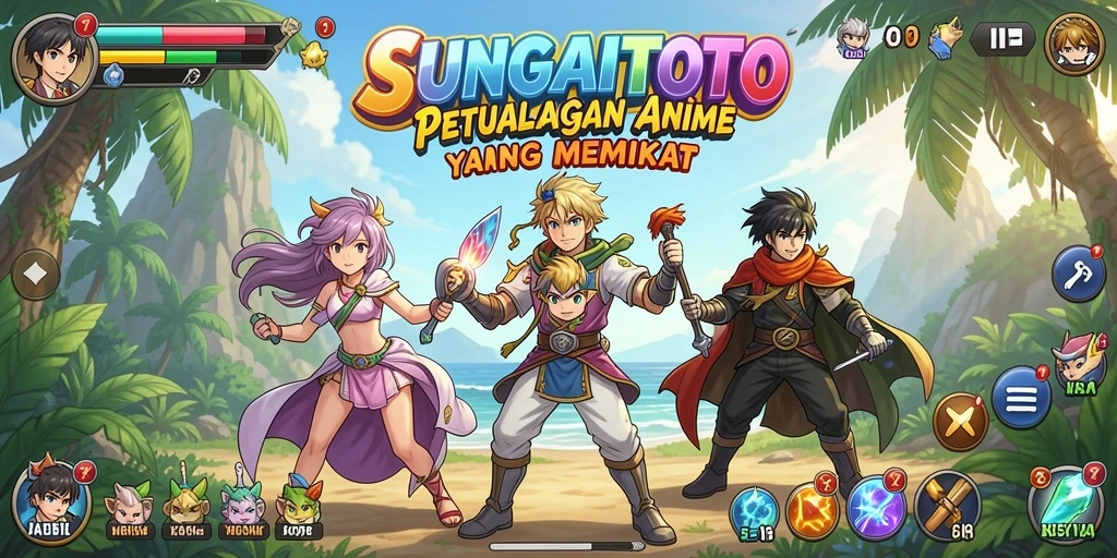 Tampilan gameplay menarik dari SUNGAITOTO dengan karakter anime yang memukau.