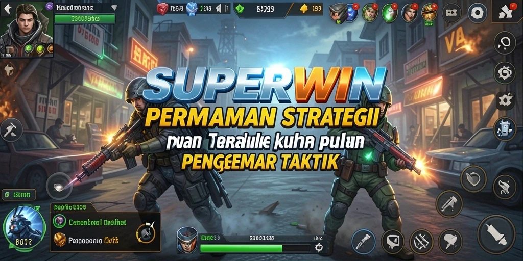 Gameplay seru dan mendebarkan dalam SUPERWIN yang menampilkan strategi taktis.
