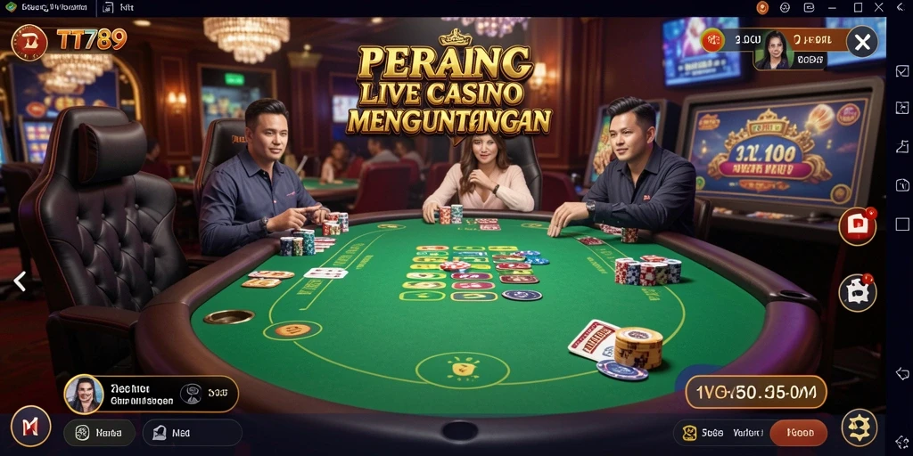 Screenshot gameplay Live Casino dari TT789 yang mendebarkan.