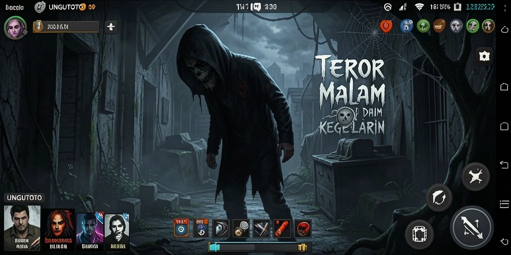 Screenshot utama UNGUTOTO memperlihatkan atmosfer mencekam dan aksi menegangkan.