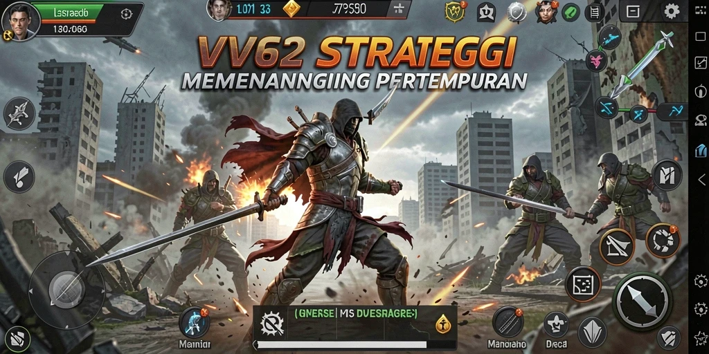 Gameplay strategi intens dalam VV62 dengan aksi mendebarkan.
